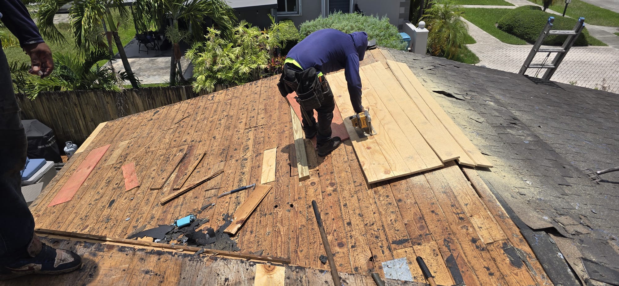 Roof deck repair project in South Florida